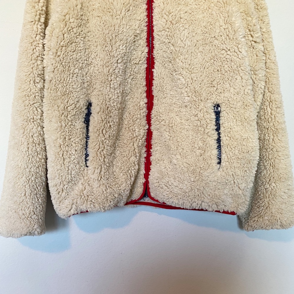 MOTHER Cream Teddy Jacket with Red Accents - Picture 10 of 13